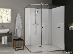 NUNITY - Corner glass shower cabin with pivot door _ Hoesch