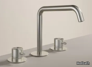 ARCHIE AR033 - Countertop stainless steel washbasin tap with individual rosettes _ Hotbath