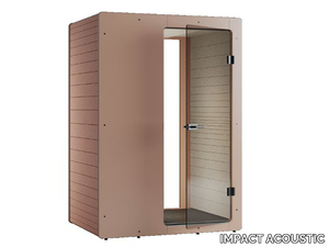 CHATPOD 300 - Acoustic recycled material office booth with built-in lights _ IMPACT ACOUSTIC®