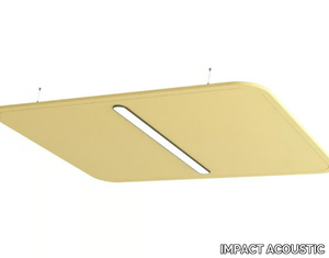 ORA - Recycled plastic acoustic ceiling clouds with Integrated Lighting _ IMPACT ACOUSTIC®