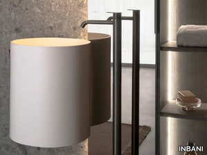 GIRO - Wall-mounted round Solid Surface washbasin _ INBANI