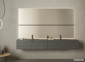 GRATE - Double wall-mounted marble vanity unit with drawers _ INBANI