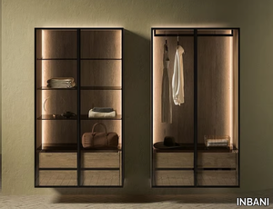 STRATO - Wooden bathroom cabinet with glass doors _ INBANI