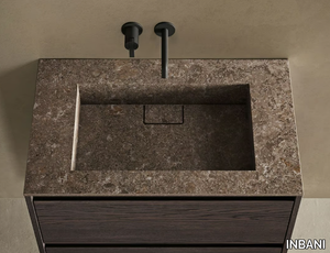 M54 - Rectangular single MDi by INALCO® washbasin with integrated countertop _ INBANI