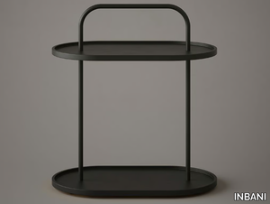 NORM - Oval and wooden high side table _ INBANI