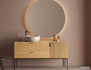 GRATE - Floor-standing single wooden vanity unit _ INBANI