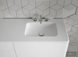 QUADRO 45 - Rectangular Corian® washbasin with integrated countertop _ INBANI