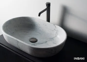 PRIME - Countertop oval single marble washbasin _ INBANI