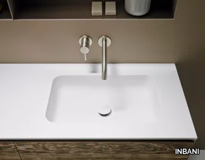 QUADRO 55 - Rectangular Corian® washbasin with integrated countertop _ INBANI