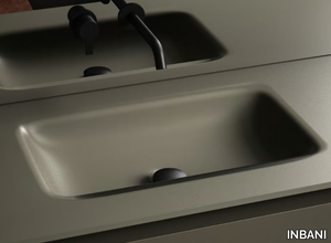 SENIO - Rectangular glass washbasin with integrated countertop _ INBANI