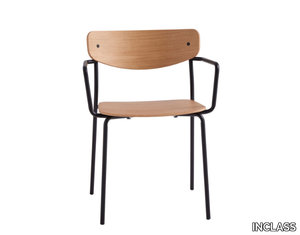 LEA - Stackable wooden chair with armrests _ INCLASS