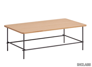 NUC - Rectangular low metal coffee table with wooden top _ INCLASS