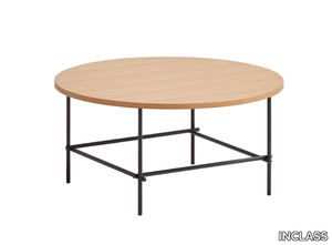 NUC - Round low metal coffee table with wooden top _ INCLASS