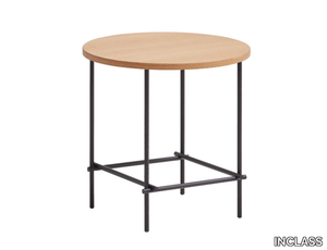 NUC - Round metal high side table with wooden top _ INCLASS