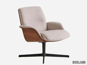 REVER - Swivel fabric armchair with 4-spoke base _ INCLASS