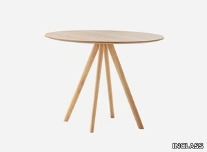 STIKS - Oak table base with 4-spoke base _ INCLASS