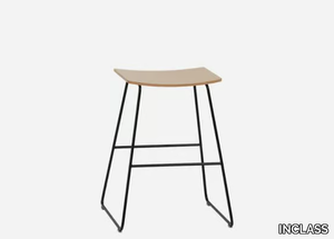 TAO - Sled base high beech stool _ INCLASS