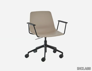 VARYA XL - Height-adjustable polypropylene office chair with armrests with 5-Spoke base _ INCLASS