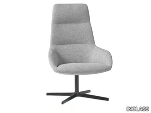 DUNAS LOUNGE - Swivel fabric armchair with headrest with 4-spoke base _ INCLASS