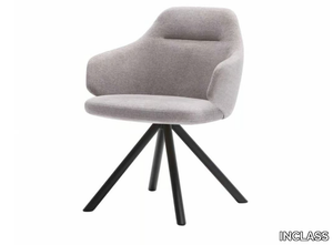 BINAR 60 - Swivel trestle-based fabric chair with armrests _ INCLASS