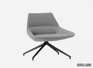 DUNAS XL - Swivel trestle-based fabric easy chair _ INCLASS