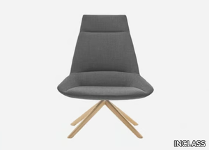 DUNAS XL - Swivel trestle-based fabric armchair _ INCLASS