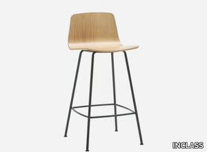 VARYA WOOD - Oak stool with footrest _ INCLASS