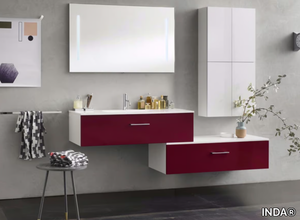 CITY - Composizione 1 - Laminate bathroom cabinet / vanity unit _ INDA®