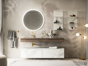 CORRETTO - Composition 4 - Wall-mounted vanity unit with drawers _ INDA®