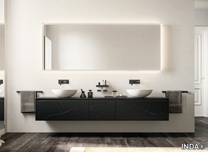 CORRETTO - Composition 5 - Double wall-mounted vanity unit with drawers _ INDA®