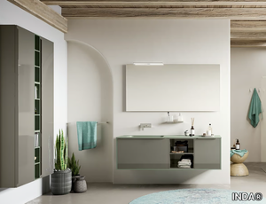 CORRETTO - Composition 7 - Wall-mounted vanity unit with drawers _ INDA®