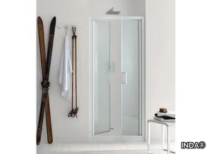 NEW CLAIRE - 5 - Niche glass shower cabin with hinged door _ INDA®