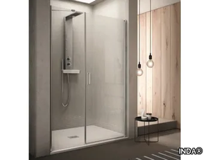 CLAIRE DESIGN - 3 - Rectangular glass shower cabin with hinged door _ INDA®