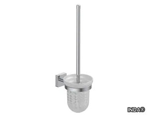 FORUM QUADRA - Wall-mounted satin glass toilet brush _ INDA®