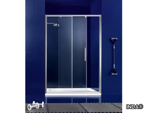 PRAIA - 2 - Niche glass shower cabin with sliding door _ INDA®