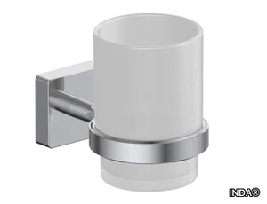 FORUM QUADRA - Wall-mounted satin glass toothbrush holder _ INDA®