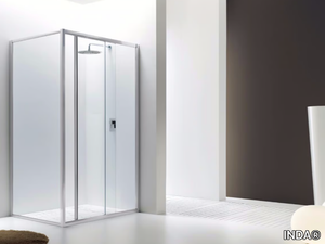 JOLLY - 2 - Corner glass shower cabin with sliding door _ INDA®