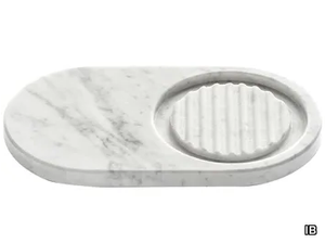 MARMO MR031_1 - Countertop Carrara marble soap dish _ IB