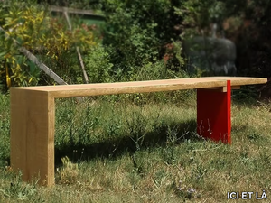 OAK MEETS ORANGE - Rectangular solid wood dining table _ ICI ET LÀ