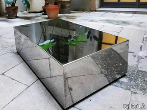 MONOLITH - Low rectangular stainless steel coffee table _ ICI ET LÀ