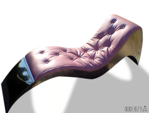 WAVE - Stainles steel chaise longue with leather upholestery _ ICI ET LÀ