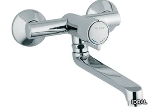 MINIMAL 08135 - Wall-mounted self-closing washbasin mixer with adjustable spout _ IDRAL