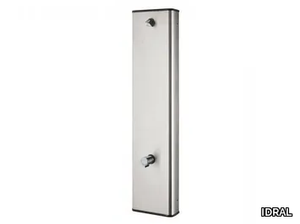 09212 - Wall-mounted stainless steel shower panel with self-closing tap _ IDRAL