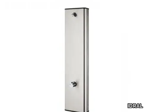 908.92 - Wall-mounted stainless steel shower panel with self-closing tap _ IDRAL