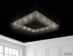 SKY CYCLES SQUARE H16 - Metal pendant lamp with crystals _ ILFARI