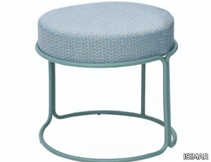 PARADISO - Low upholstered powder coated steel stool _ ISIMAR