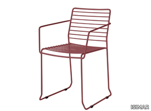 TARIFA - Galvanized steel garden chair with armrests _ ISIMAR