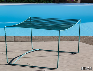 BOLONIA - Rectangular steel garden footstool _ ISIMAR