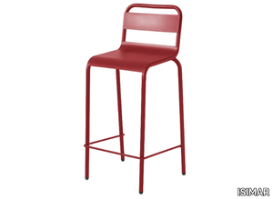 BIARRITZ - Aluminium garden stool with back _ ISIMAR