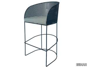 ARENA - Galvanized steel stool with armrests _ ISIMAR